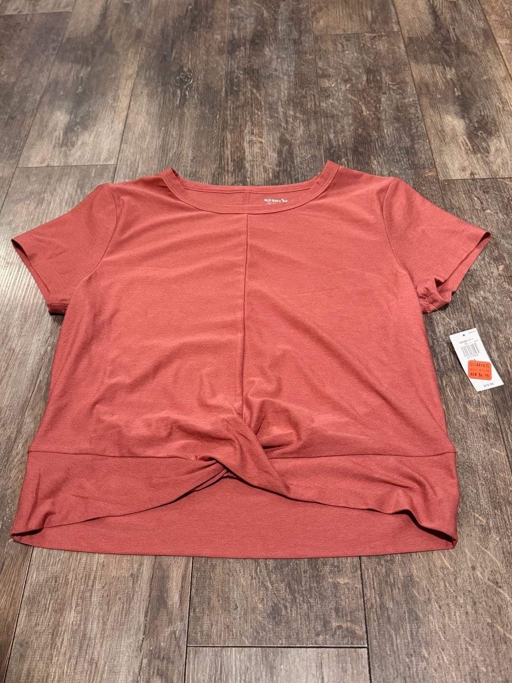 Old Navy Girls' Rust Short Sleeve Twist-Hem Tee